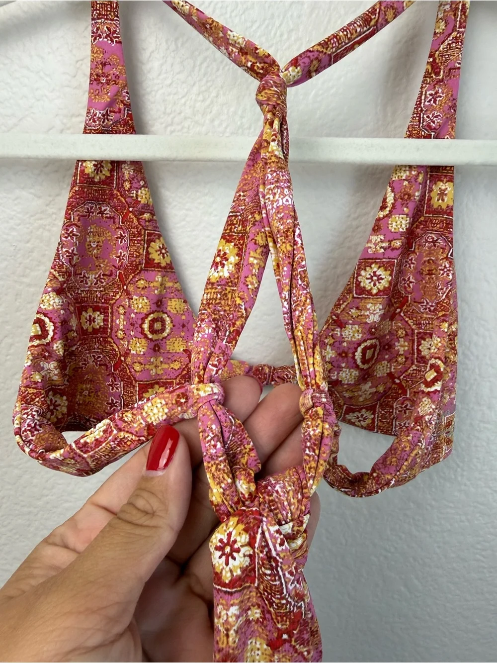 Frankies Bikinis Malibu Top Size Small Halter Boho Coastal Earthy Wanderlust
